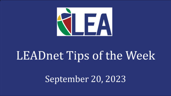 LEADnet Tips of the Week – September 20, 2023 Featured Image